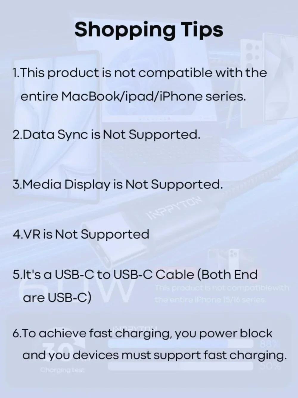 Extra Long 40Ft USB C to USB C Charger Cable, 60W Fast Charging, Nylon Braided